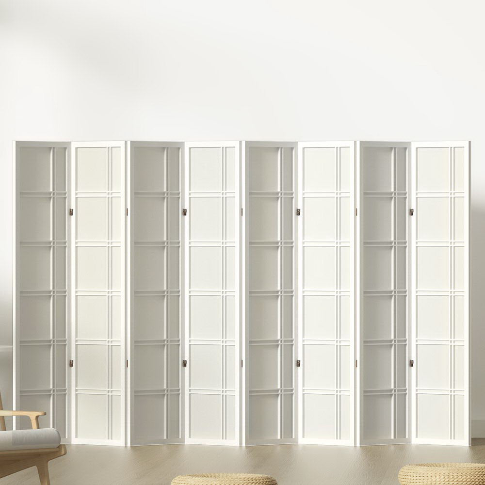 Artiss 8 Panel Room Divider Screen 353x179cm Nova White Chez Guru