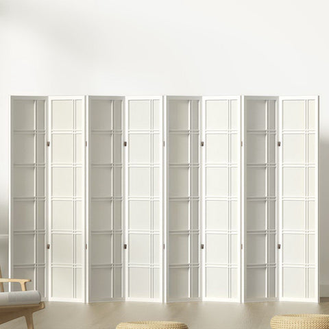 Artiss 8 Panel Room Divider Screen 353x179cm Nova White Chez Guru