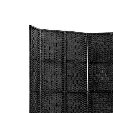 Artiss 6 Panel Room Divider Screen 245x170cm Woven Black Chez Guru