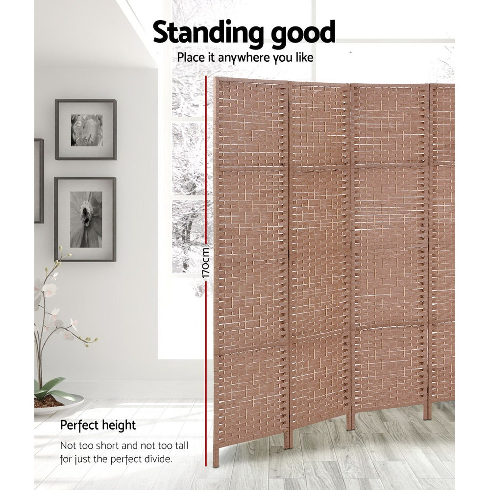 Artiss 6 Panel Room Divider Screen 245x170cm Woven Natural Chez Guru