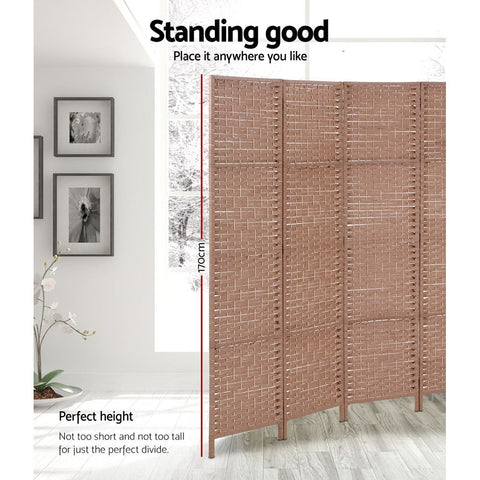 Artiss 6 Panel Room Divider Screen 245x170cm Woven Natural Chez Guru