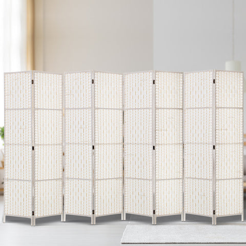 Artiss 8 Panel Room Divider Screen 326x170cm Woven White Chez Guru