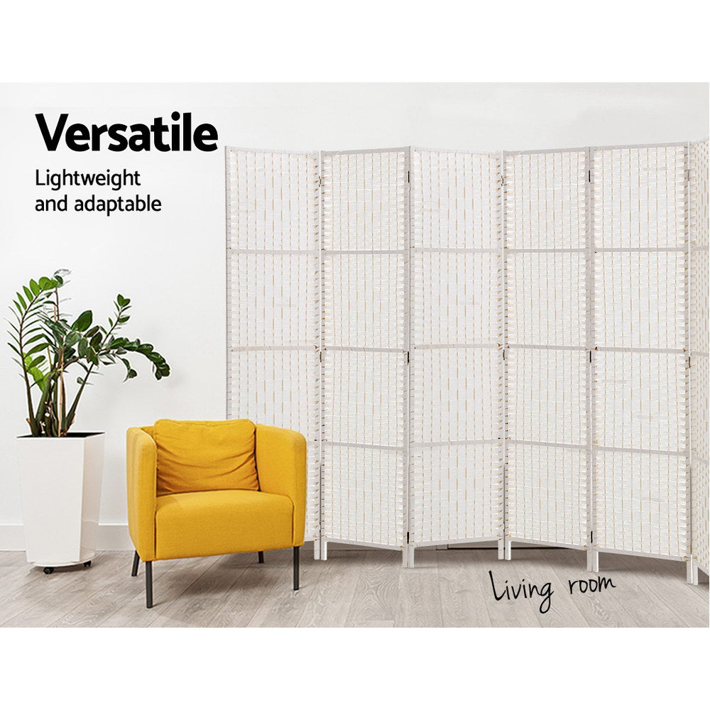 Artiss 8 Panel Room Divider Screen 326x170cm Woven White Chez Guru