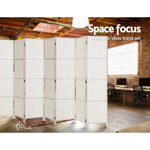 Artiss 8 Panel Room Divider Screen 326x170cm Woven White Chez Guru