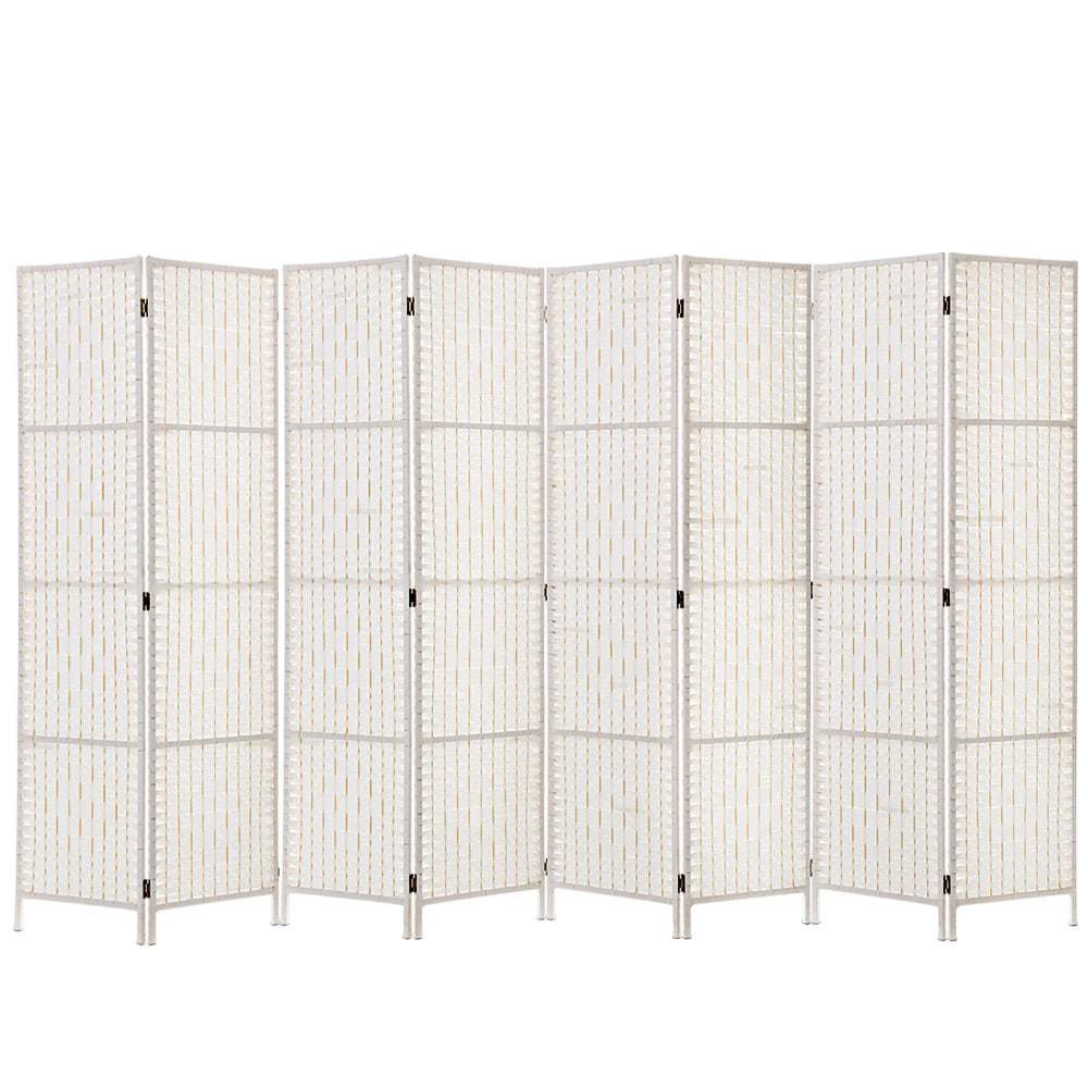 Artiss 8 Panel Room Divider Screen 326x170cm Woven White Chez Guru