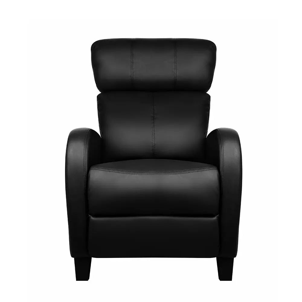 Artiss PU Leather Reclining Armchair - Black - Chez Guru