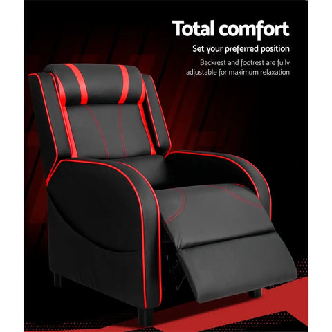 Artiss Recliner Chair Gaming Chair Leather Black Serik Chez Guru