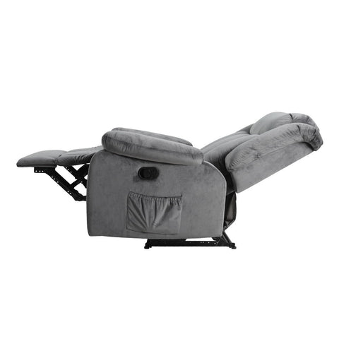 Artiss Recliner Chair Electric Massage Chair Velvet Lounge Sofa Heated Grey Chez Guru