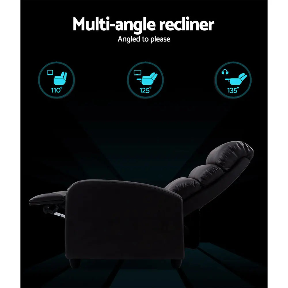 Artiss Recliner Armchair Brown Faux Leather Bolivia - Chez Guru