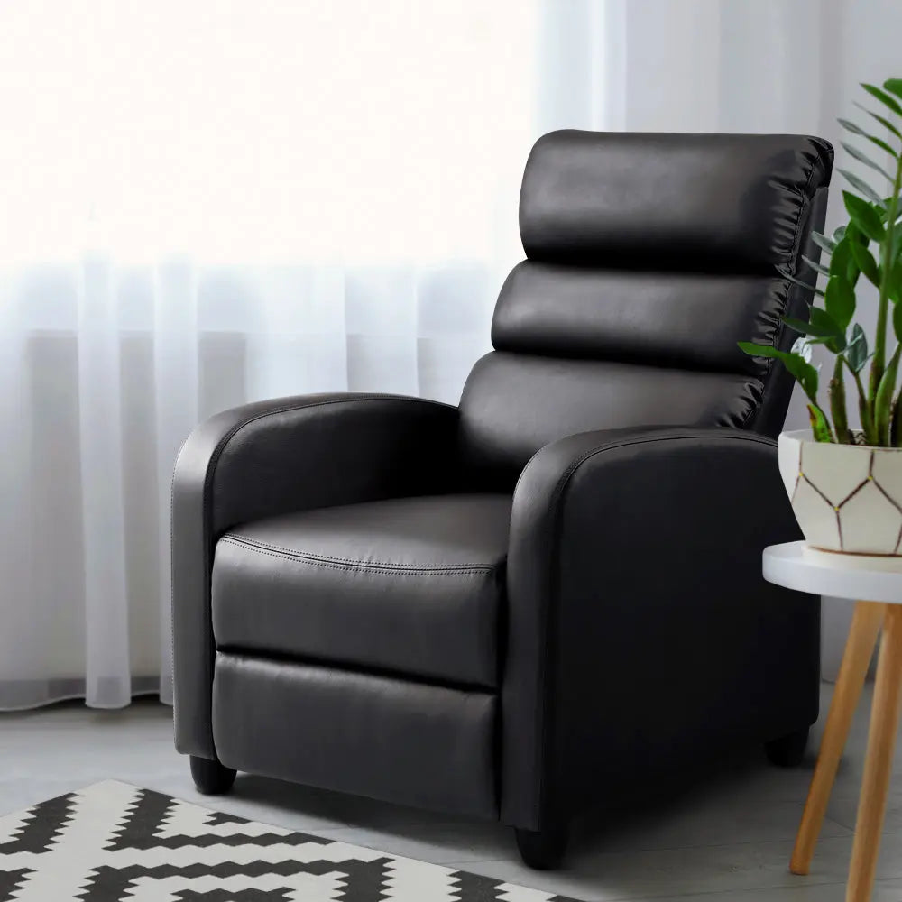 Artiss Recliner Armchair Brown Faux Leather Bolivia - Chez Guru