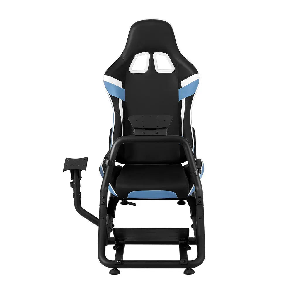 Artiss Racing Simulator Cockpit Steering Wheel Gaming Chair Blue Chez Guru