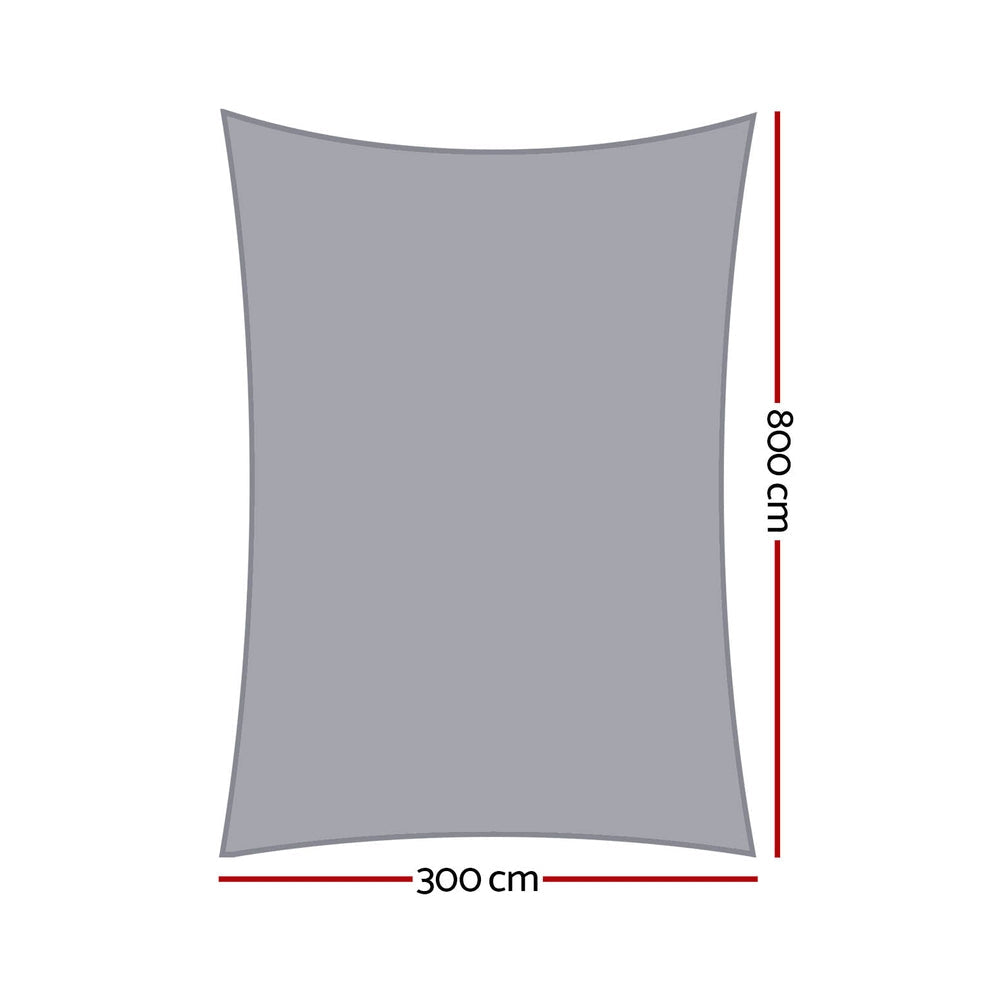 Instahut Waterproof Shade Sail Shade cloth Canopy 220GSM 3x8m Chez Guru