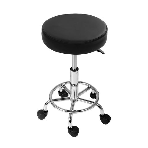 Artiss 2x Salon Stool Round Swivel Chair Black Chez Guru
