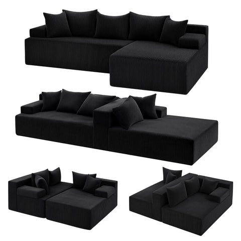 Artiss Modular Sectional Sofa Bed Convertible L-Shaped Couch with Deep Seat for Living Room
