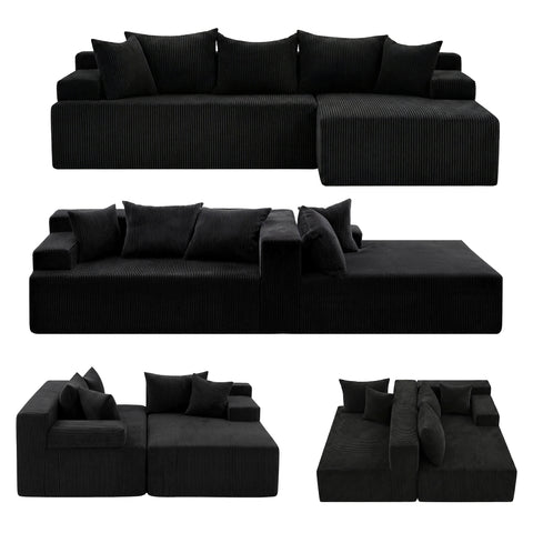 Artiss Modular Sectional Sofa Bed Convertible L-Shaped Couch with Deep Seat for Living Room