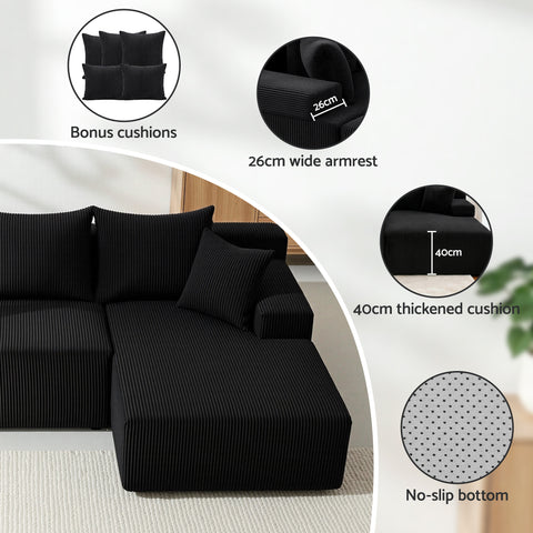 Artiss Modular Sectional Sofa Bed Convertible L-Shaped Couch with Deep Seat for Living Room