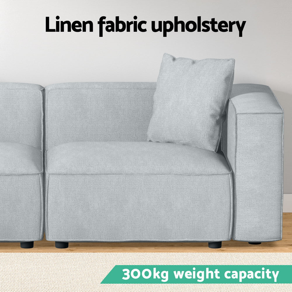 Artiss Modular Sofa Chaise Set 2-Seater Grey Chez Guru