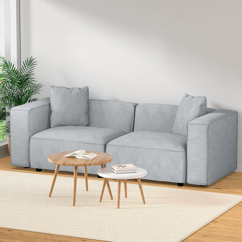 Artiss Modular Sofa Chaise Set 2-Seater Grey Chez Guru