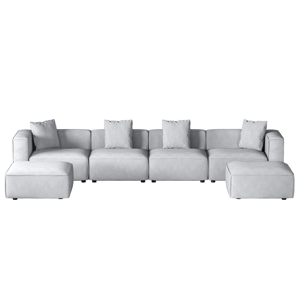 Artiss Modular Sofa Chaise Set 6-Seater Grey Chez Guru