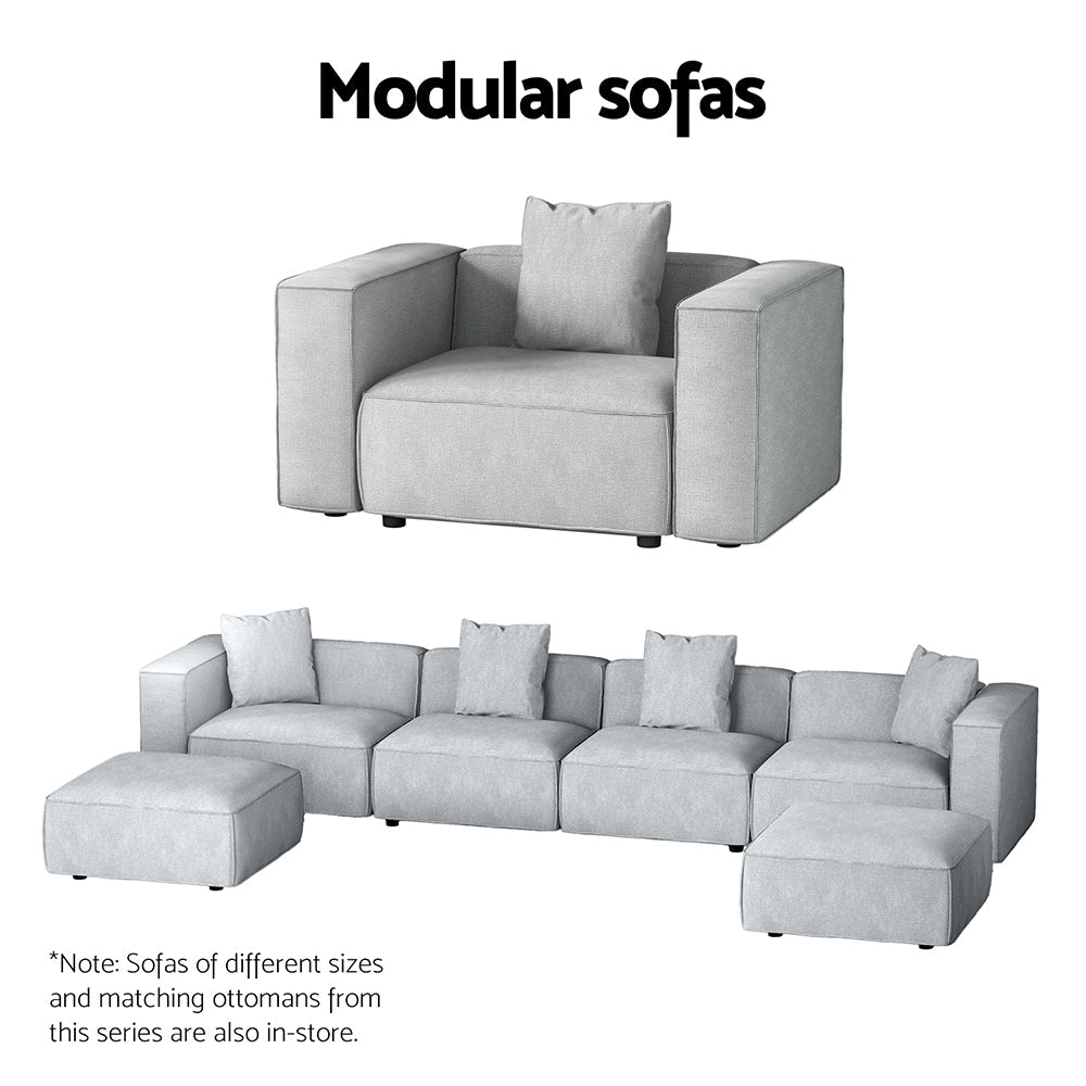 Artiss Modular Sofa Chaise Set 6-Seater Grey Chez Guru