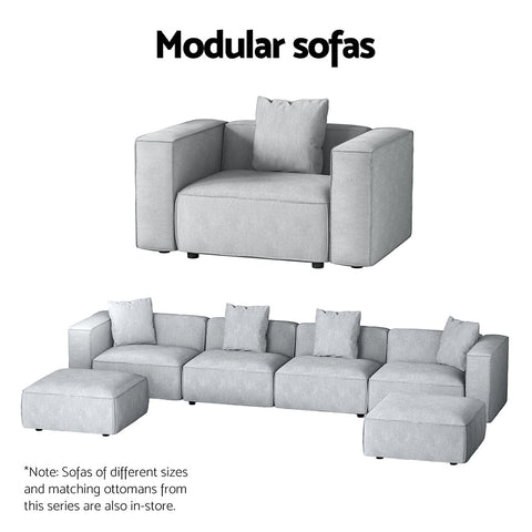 Artiss Modular Sofa Chaise Set 6-Seater Grey Chez Guru
