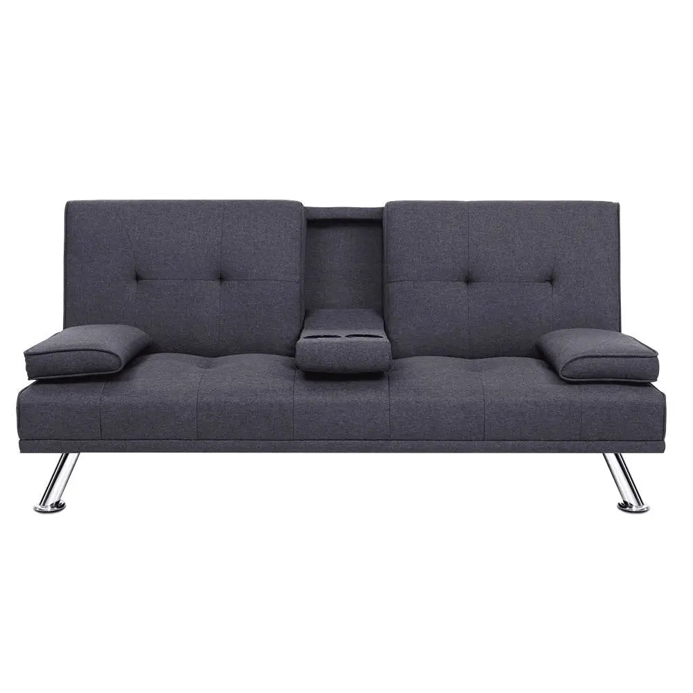 Artiss Sofa Bed 175CM Dark Grey Fabric - Chez Guru