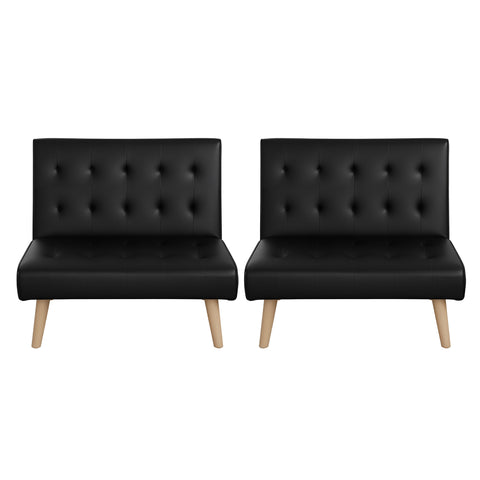 Artiss Sofa Bed Couch 2 Seater Lounge Fabric Black