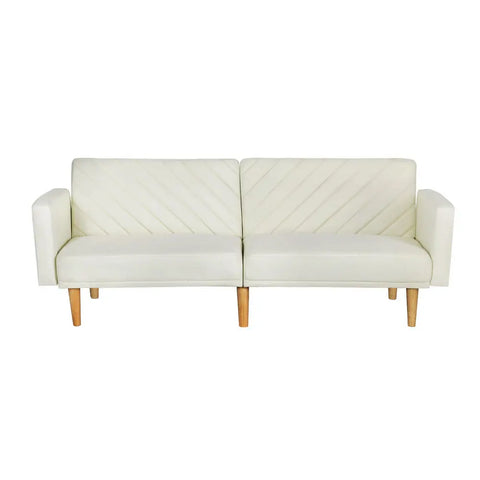 Artiss Sofa Bed 3 Seater Tilted Faux Linen Beige - Chez Guru