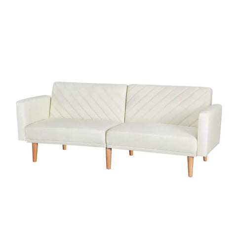 Artiss Sofa Bed 3 Seater Tilted Faux Linen Beige - Chez Guru