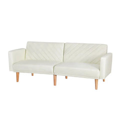 Artiss Sofa Bed 3 Seater Tilted Faux Linen Beige - Chez Guru