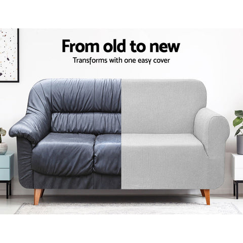 Artiss Sofa Cover Couch Covers 3 Seater High Stretch Grey Chez Guru