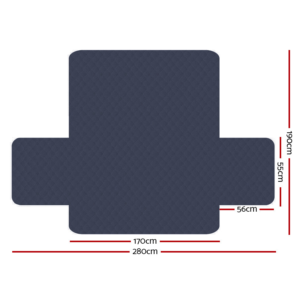 Artiss Sofa Cover Couch Covers 3 Seater Quilted Dark Grey Chez Guru