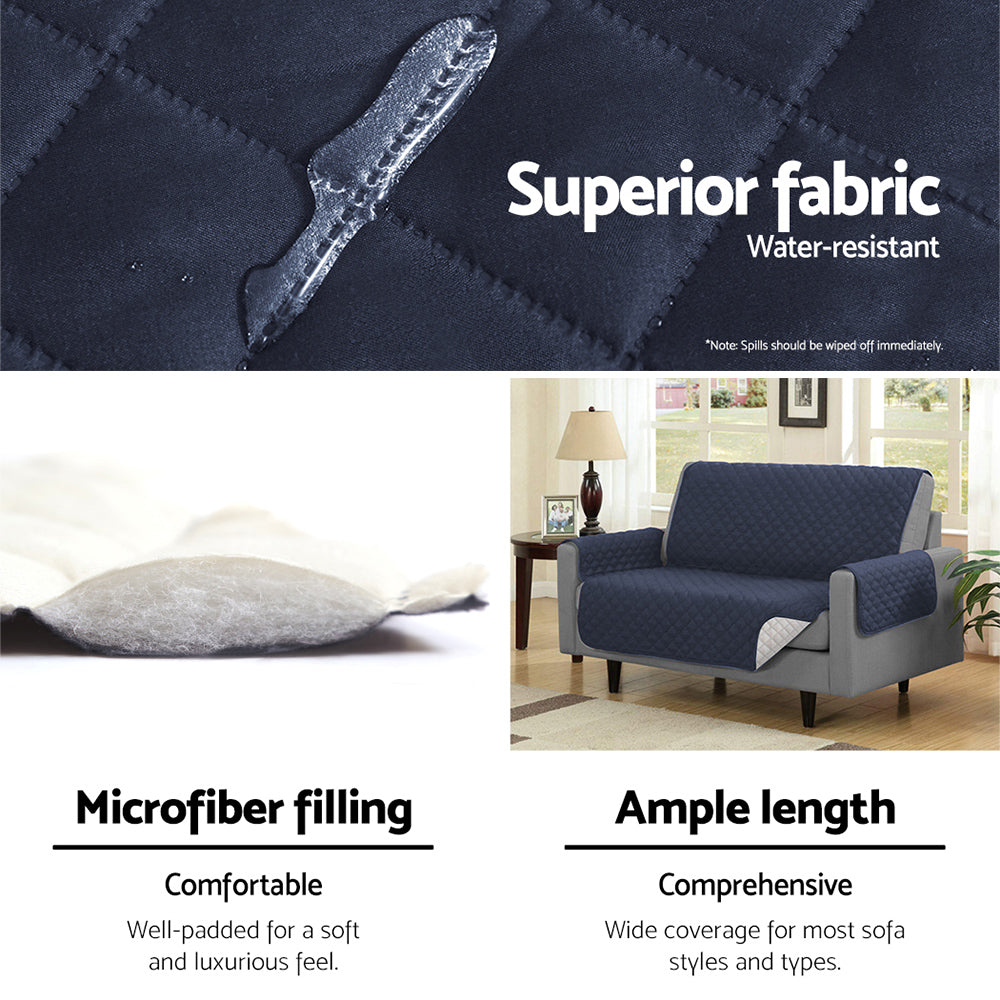 Artiss Sofa Cover Couch Covers 3 Seater Quilted Dark Grey Chez Guru