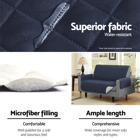 Artiss Sofa Cover Couch Covers 3 Seater Quilted Dark Grey Chez Guru