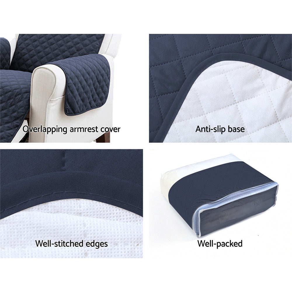 Artiss Sofa Cover Couch Covers 3 Seater Quilted Dark Grey Chez Guru
