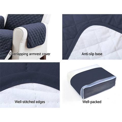 Artiss Sofa Cover Couch Covers 3 Seater Quilted Dark Grey Chez Guru