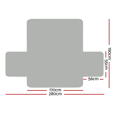 Artiss Sofa Cover Couch Covers 3 Seater Quilted Grey Chez Guru