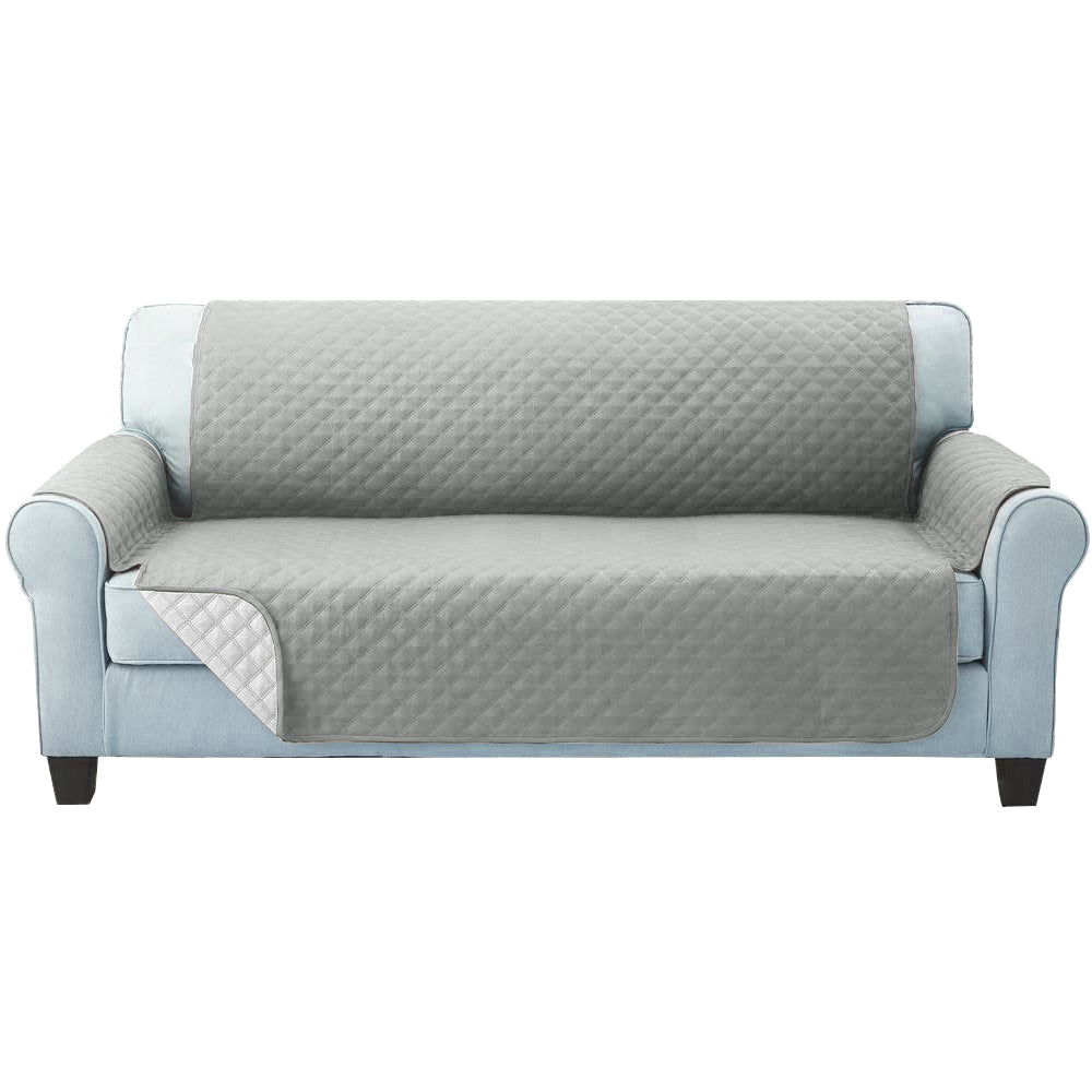 Artiss Sofa Cover Couch Covers 3 Seater Quilted Grey Chez Guru