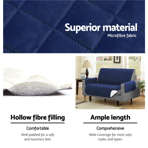 Artiss Sofa Cover Couch Covers 3 Seater Quilted Navy Chez Guru