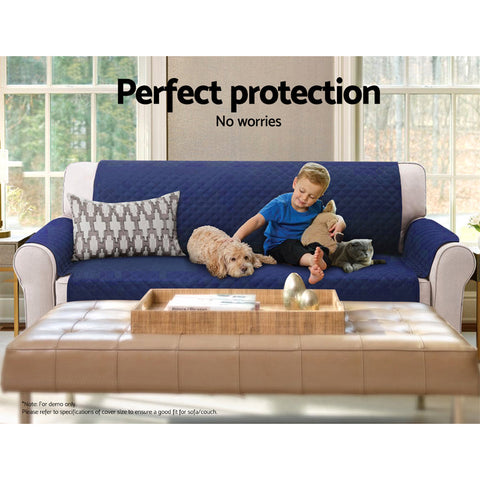 Artiss Sofa Cover Couch Covers 3 Seater Quilted Navy Chez Guru