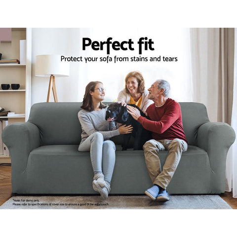 Artiss Sofa Cover Couch Covers 2 Seater Stretch Grey Chez Guru