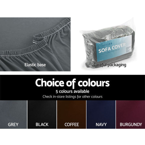 Artiss Sofa Cover Couch Covers 2 Seater Stretch Grey Chez Guru
