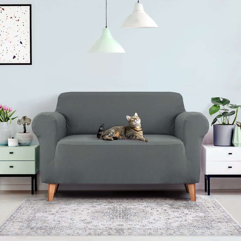Artiss Sofa Cover Couch Covers 2 Seater Stretch Grey Chez Guru