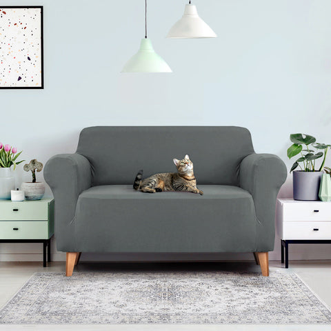 Artiss Sofa Cover Couch Covers 2 Seater Stretch Grey Chez Guru