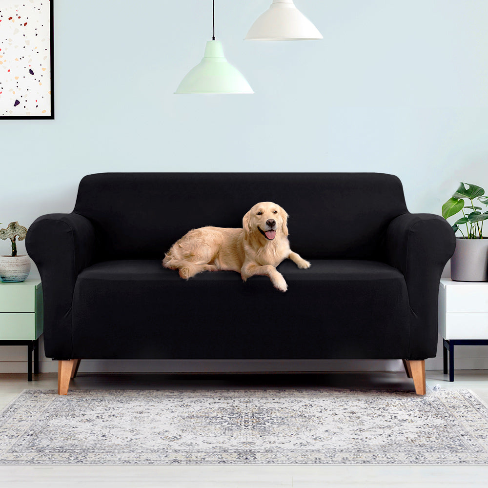 Artiss Sofa Cover Couch Covers 3 Seater Stretch Black Chez Guru
