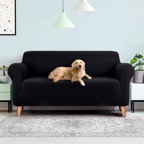 Artiss Sofa Cover Couch Covers 3 Seater Stretch Black Chez Guru