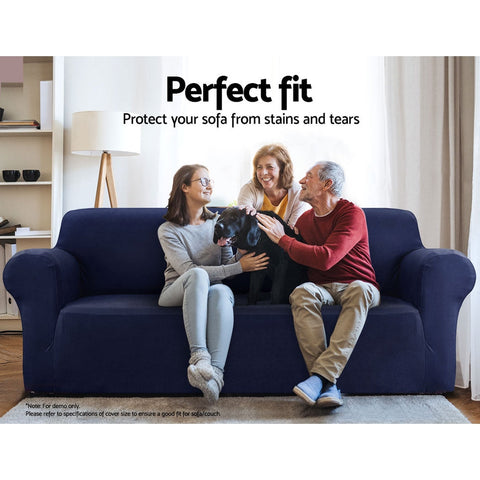 Artiss Sofa Cover Couch Covers 3 Seater Stretch Navy Chez Guru