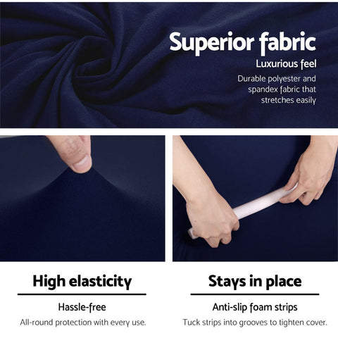 Artiss Sofa Cover Couch Covers 3 Seater Stretch Navy Chez Guru