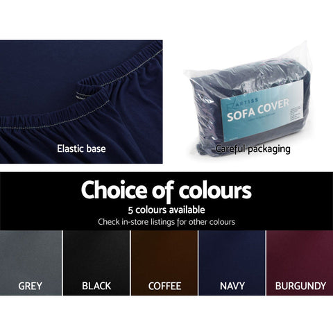 Artiss Sofa Cover Couch Covers 3 Seater Stretch Navy Chez Guru