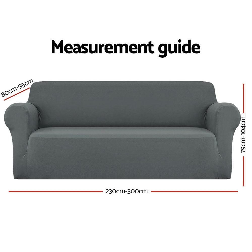 Artiss Sofa Cover Couch Covers 4 Seater Stretch Grey Chez Guru
